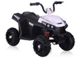 Vaikiškas keturratis Quad, 12 V, 2x45W, su eko odos sėdyne, baltas