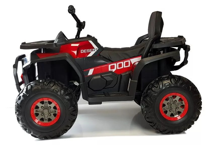 Vaikiškas keturratis Quad, 12 V, 4x45W, su nuotolinio valdymo pultu, raudonas