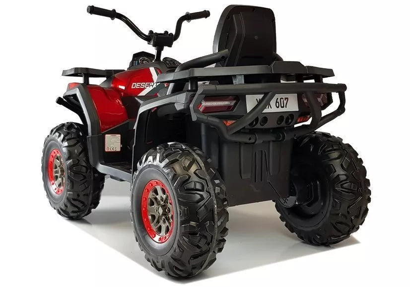Vaikiškas keturratis Quad, 12 V, 4x45W, su nuotolinio valdymo pultu, raudonas