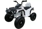 Vaikiškas keturratis Quad, 12V, 2x45W, su guminiais ratais, baltas