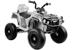 Vaikiškas keturratis Quad, 12V, 2x45W, su guminiais ratais, baltas