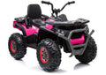 Vaikiškas keturratis Quad, 12V, 45W, su nuotolinio valdymo pultu, rožinis