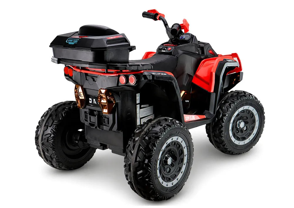 Vaikiškas keturratis Quad, 12V, 7Ah, raudonas