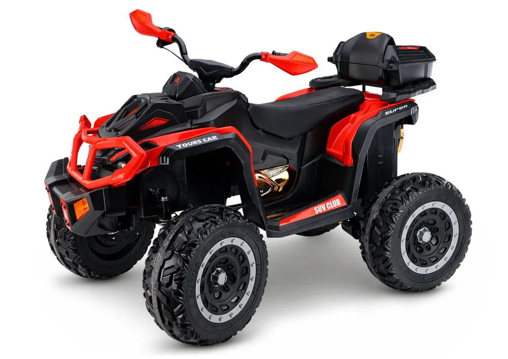 Vaikiškas keturratis Quad, 12V, 7Ah, raudonas