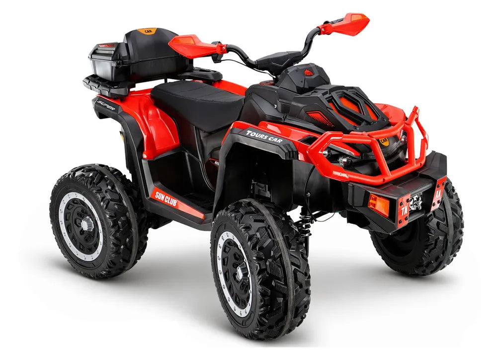 Vaikiškas keturratis Quad, 12V, 7Ah, raudonas