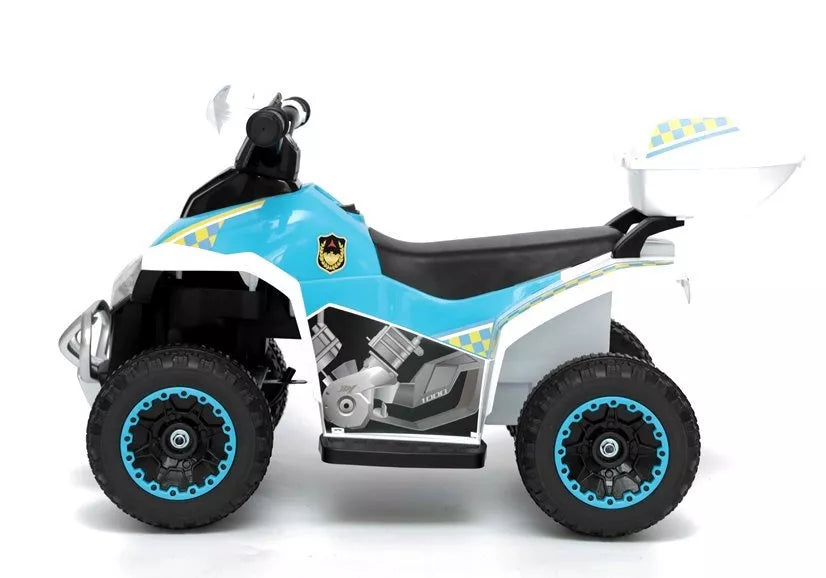 Vaikiškas keturratis Quad, 6 V, 3 km/h, 20 kg, baltas