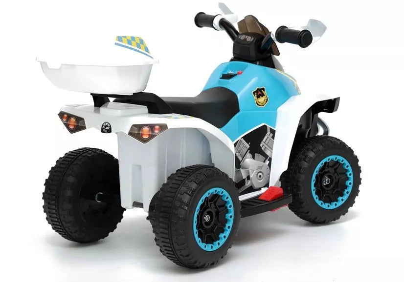 Vaikiškas keturratis Quad, 6 V, 3 km/h, 20 kg, baltas