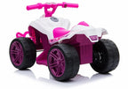 Vaikiškas keturratis Quad, 6V, 1x35W, iki 3 km/h, baltas-rožinis