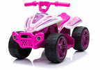 Vaikiškas keturratis Quad, 6V, 1x35W, iki 3 km/h, baltas-rožinis