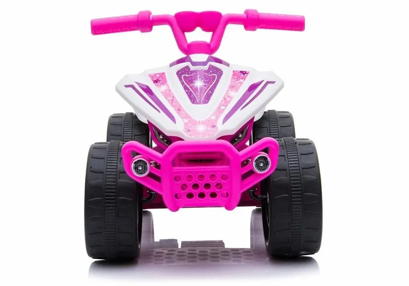 Vaikiškas keturratis Quad, 6V, 1x35W, iki 3 km/h, baltas-rožinis