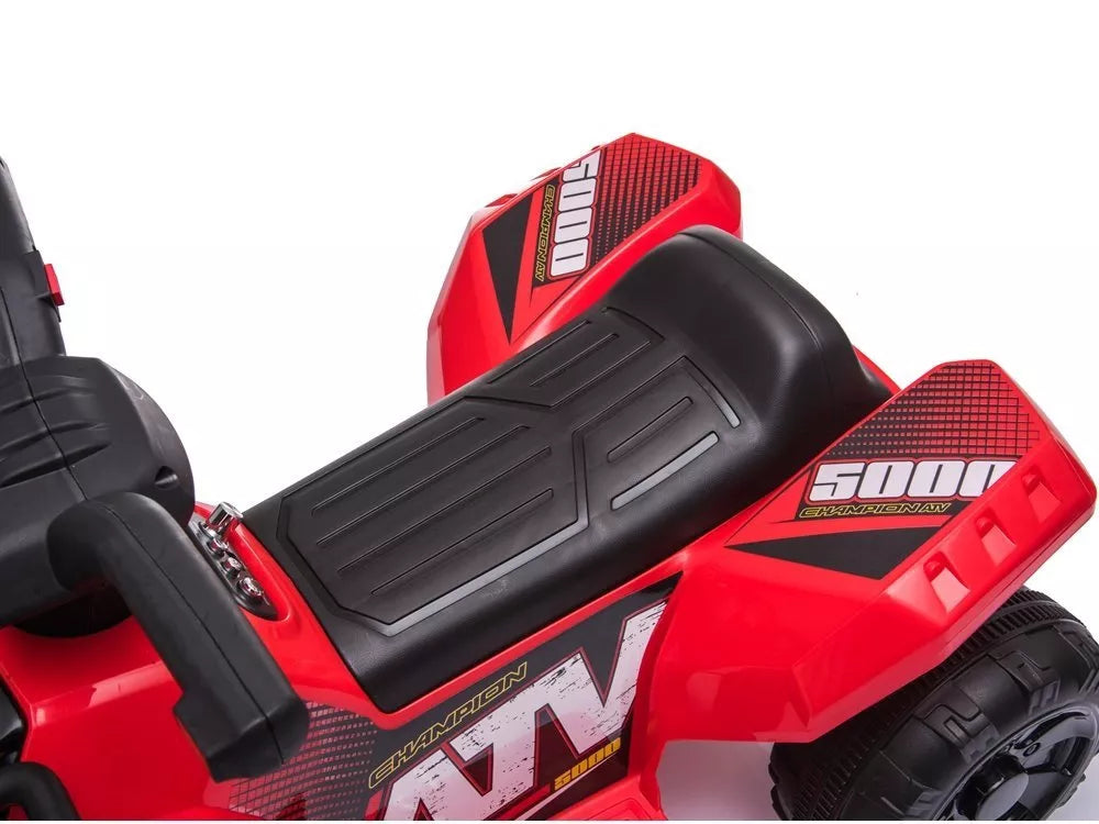 Vaikiškas keturratis Quad, 6V, 2 km/h, su muzikos skydeliu, raudonas
