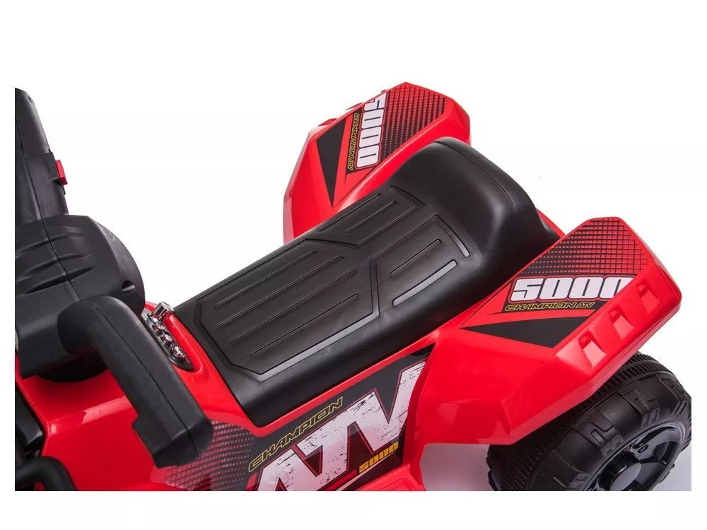 Vaikiškas keturratis Quad, 6V, 2 km/h, su muzikos skydeliu, raudonas