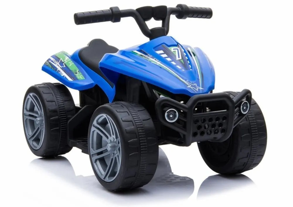 Vaikiškas keturratis Quad, 6V, su gumine juosta ant ratų, 30 kg apkrova, mėlynas