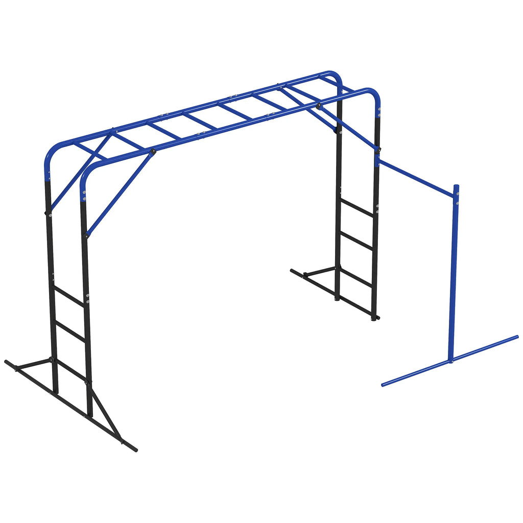 Vaikiškas laipiojimo bokštas su gimnastikos skersiniu, iki 150 kg, 250x190x180 cm, juodas