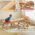Vaikiškas laipynės rinkinys 7-in-1, su čiuožyne, 1,5–4 metų vaikams, natūralaus medžio
