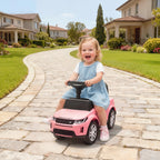 Vaikiškas pasispiriamas automobilis „Land Rover Discovery“, su garso signalu, rožinis