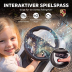 Vaikiškas pasispiriamas automobilis su šviesomis ir garsu, baltas