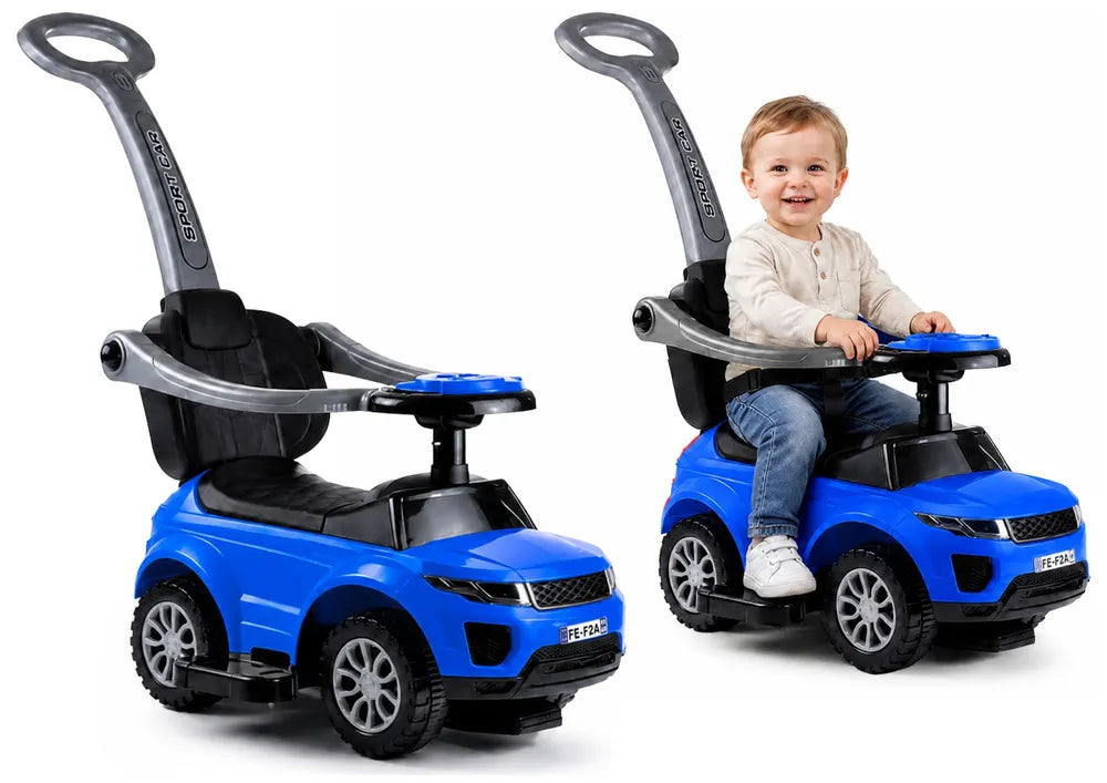 Vaikiškas paspiriamas automobilis, 12 m +, mėlynas