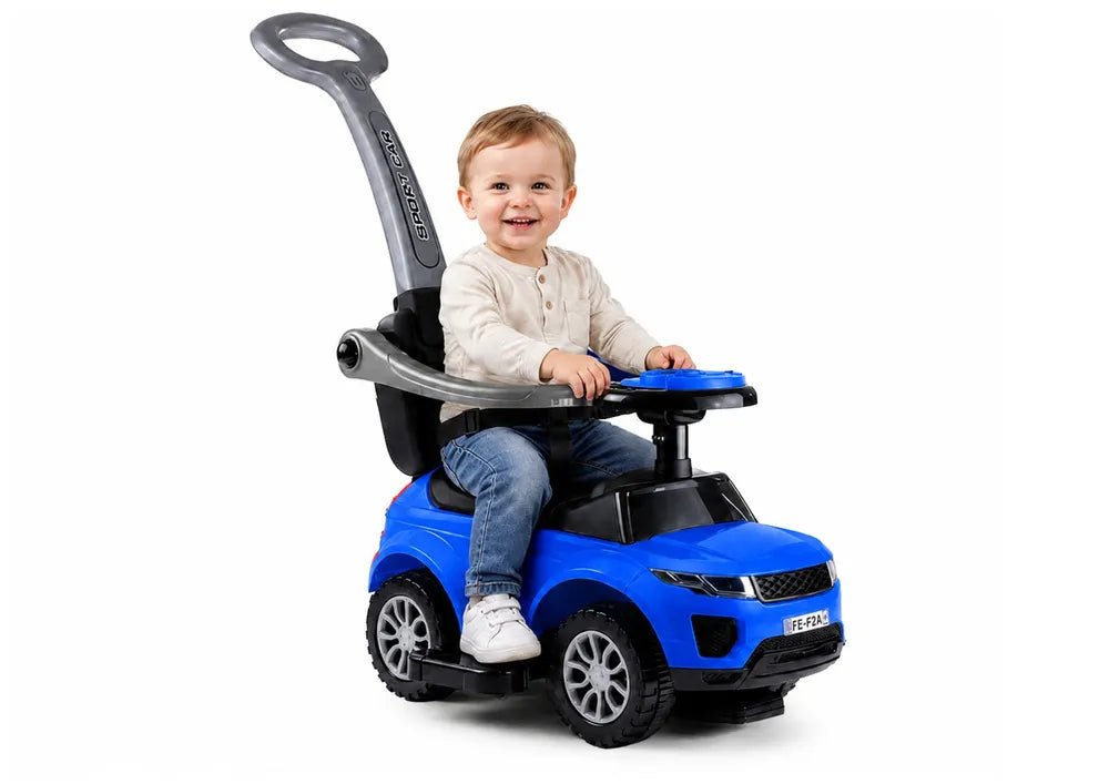Vaikiškas paspiriamas automobilis, 12 m +, mėlynas