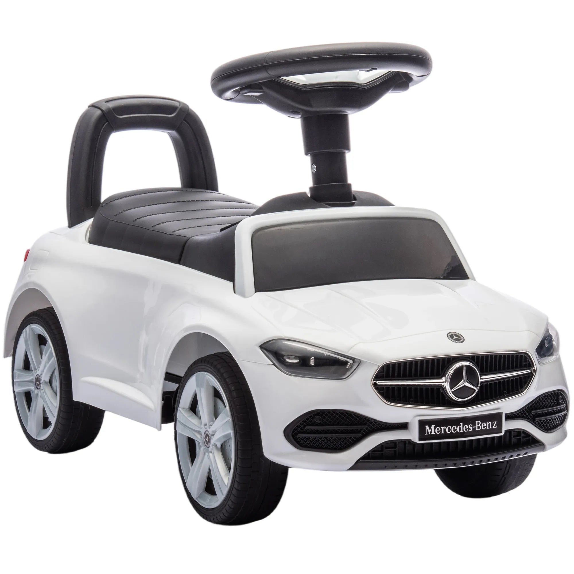 Vaikiškas paspirtukas Mercedes-Benz C-Class 18–36 mėn. vaikams, baltas
