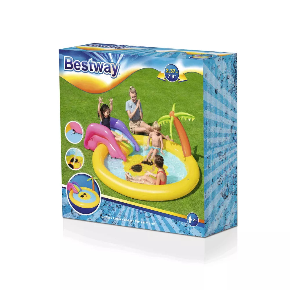 Vaikiškas pripučiamas baseinas su čiuožykla Bestway, 237 x 201 x 104 cm