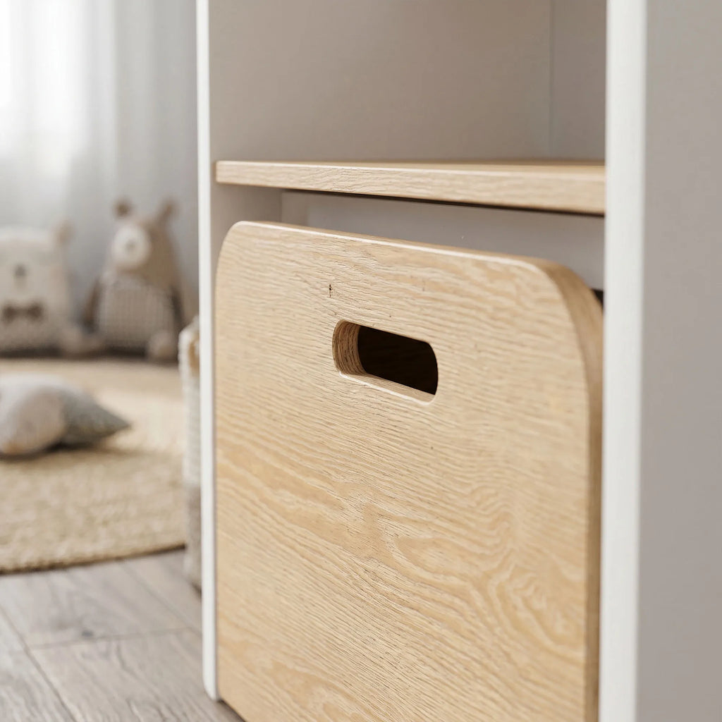Vaikiškas staliukas su suolu 5-in-1, su lentyna, 3–8 metų vaikams, baltas