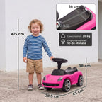 Vaikiškas stumdomas automobilis, rožinis, su šviesomis ir garsu