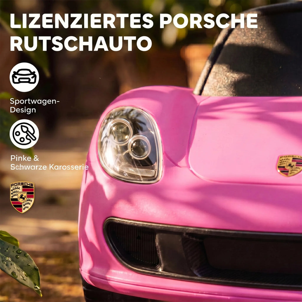 Vaikiškas stumdomas automobilis, rožinis, su šviesomis ir garsu