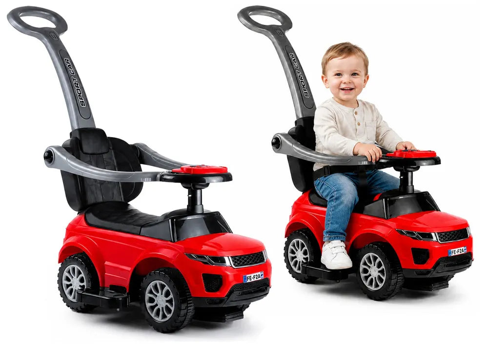 Vaikiškas stumiamas automobilis, 12 mėn. +, raudonas