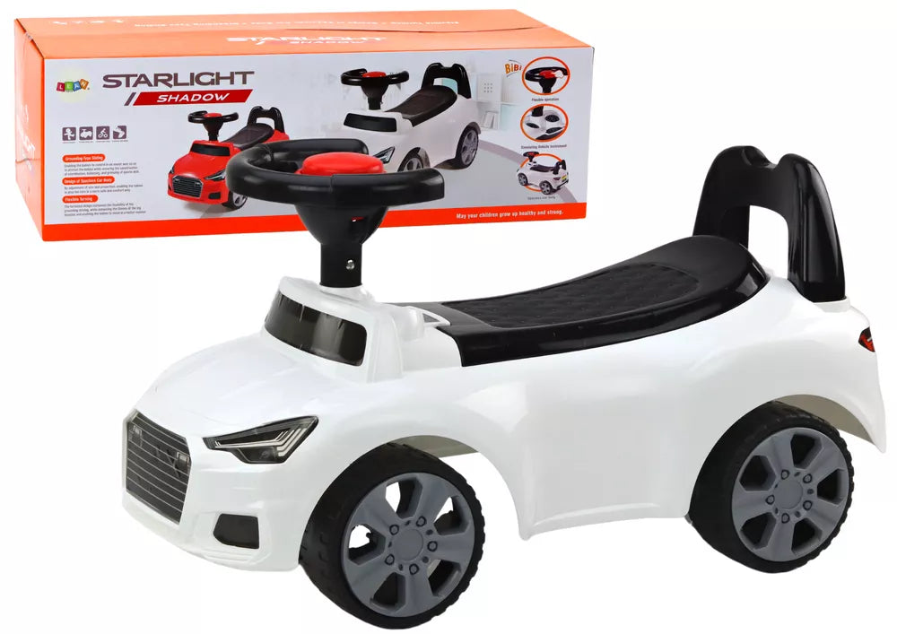Vaikiškas stumiamas automobilis STARLIGHT SHADOW, 64 × 28 × 20 cm, baltas