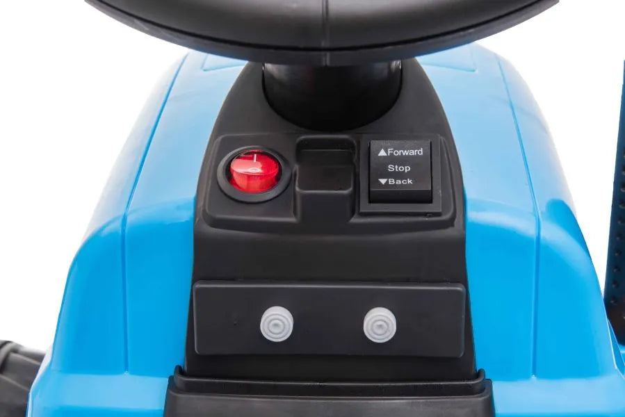 Vaikiškas traktorius New Holland su priekaba, 6 V, mėlynas