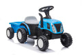 Vaikiškas traktorius New Holland su priekaba, 6 V, mėlynas