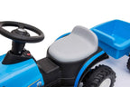 Vaikiškas traktorius New Holland su priekaba, 6 V, mėlynas
