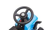 Vaikiškas traktorius New Holland su priekaba, 6 V, mėlynas