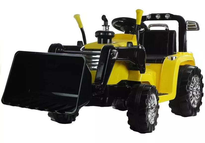 Vaikiškas traktorius su pulteliu, 12 V, 2x45 W, 3–6 km/h, geltonas