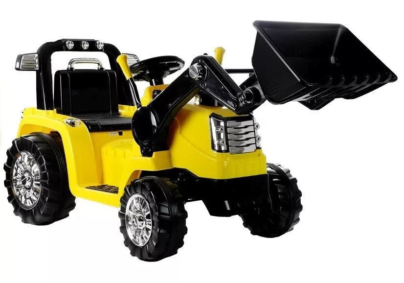 Vaikiškas traktorius su pulteliu, 12 V, 2x45 W, 3–6 km/h, geltonas