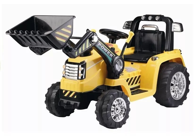 Vaikiškas traktorius su pulteliu, 12 V, 2x45 W, 3–6 km/h, geltonas