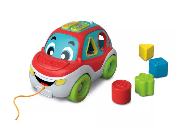 Vaikiškas traukiamas automobilis-rūšiuoklė su garsais ir formelėmis, 32 cm