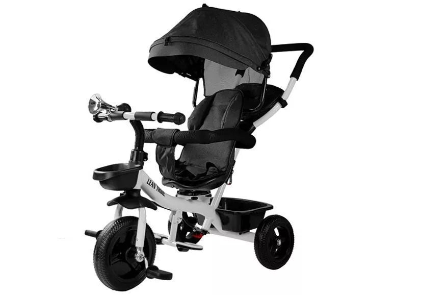 Vaikiškas triratis dviratis Leantoys, 6 m+, iki 25 kg, juodas