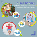 Vaikiškos sūpynės 3-in-1, reguliuojamos, 9–36 mėn. vaikams, mėlynos/geltonos