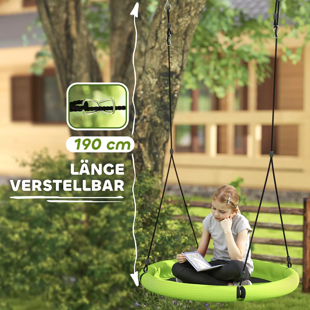 Vaikiškos supynės lizdas, 3–8 metų vaikams, iki 150 kg, žalios