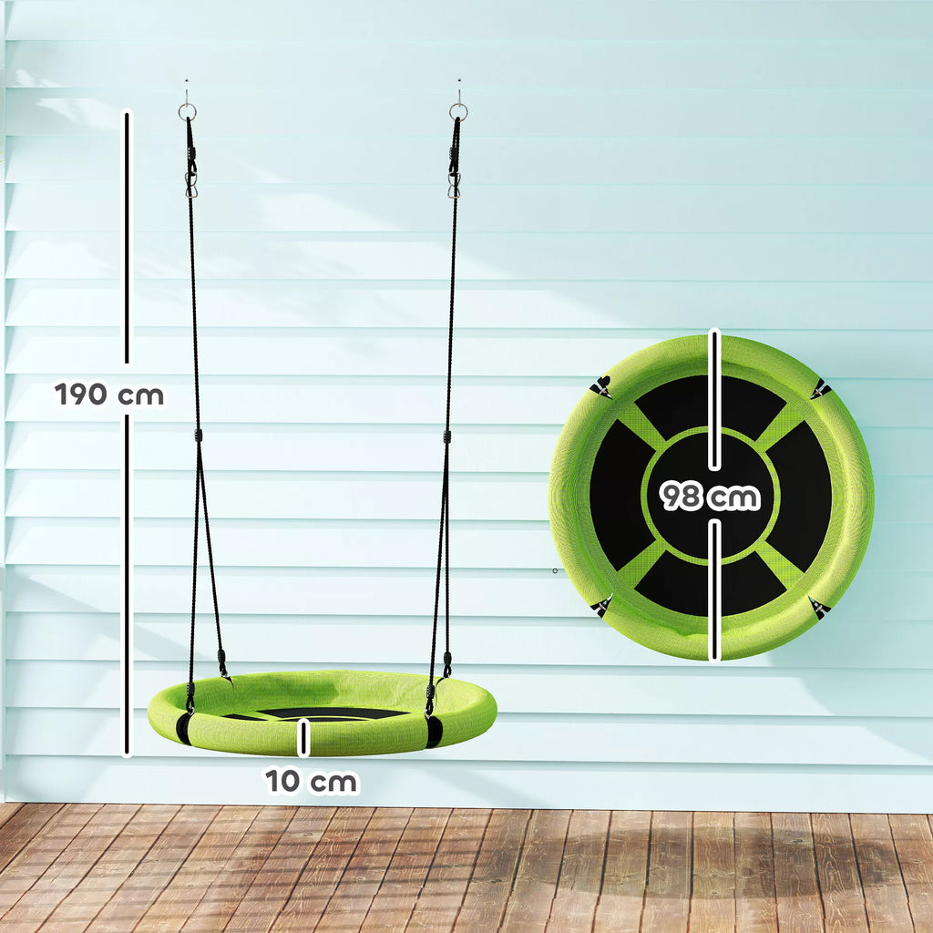Vaikiškos supynės lizdas, 3–8 metų vaikams, iki 150 kg, žalios