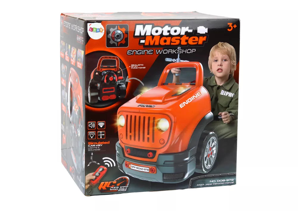 Vaikiškų dirbtuvių rinkinys Motor-Master, 40 × 43 × 34 cm, oranžinis