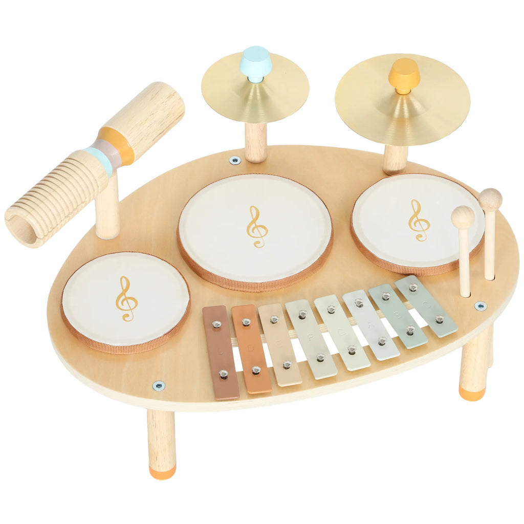 Vaikiškų muzikos instrumentų rinkinys 4-in-1 Montessori medinis