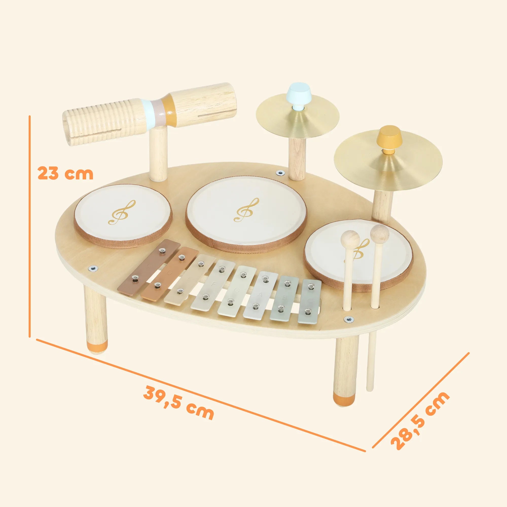 Vaikiškų muzikos instrumentų rinkinys 4-in-1 Montessori medinis