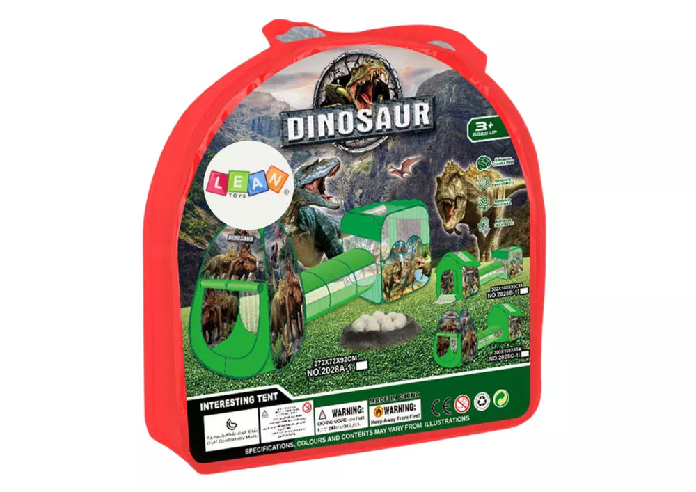 Žaidimų palapinės pakuotės krepšio galinė pusė su dinozaurų piešiniais