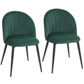 Valgomojo kėdžių komplektas, 2 vnt., tamsiai žalia