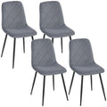 Valgomojo kėdžių komplektas, 4 vnt., su atlošu, pilkos