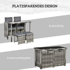 Infografika apie kompaktišką, sudedamą baldų komplekto dizainą