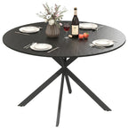 Valgomojo stalas 120 cm skersmens, pramoninio dizaino, juodas